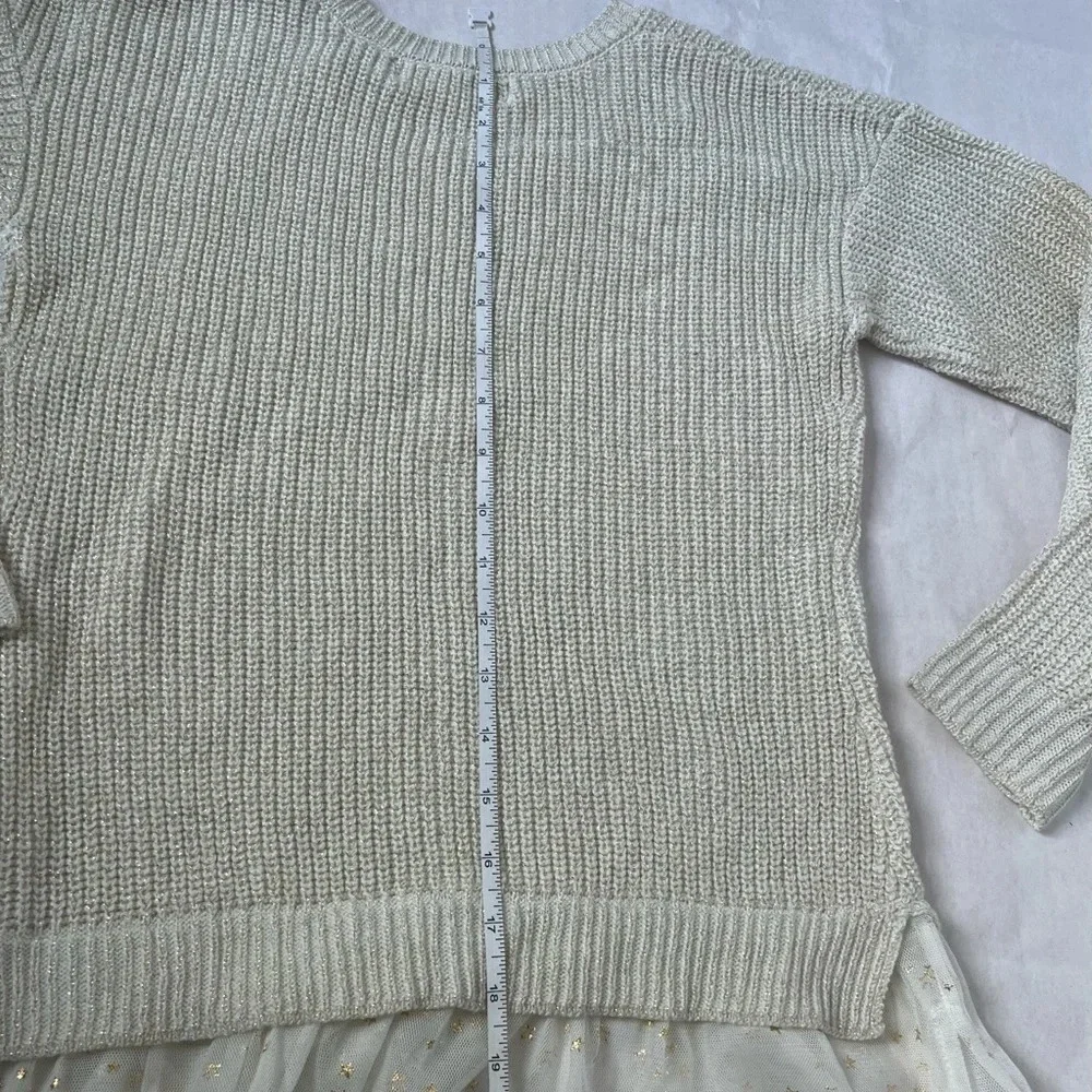 Pink Republic Sweater Metallic Gold Lace Trim Girls M For 10-12 Pullover Top